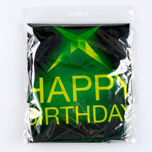 Воздушные шары Happy birthday, чёрно-зелёный, фольгированные, латекс, 14 шт.