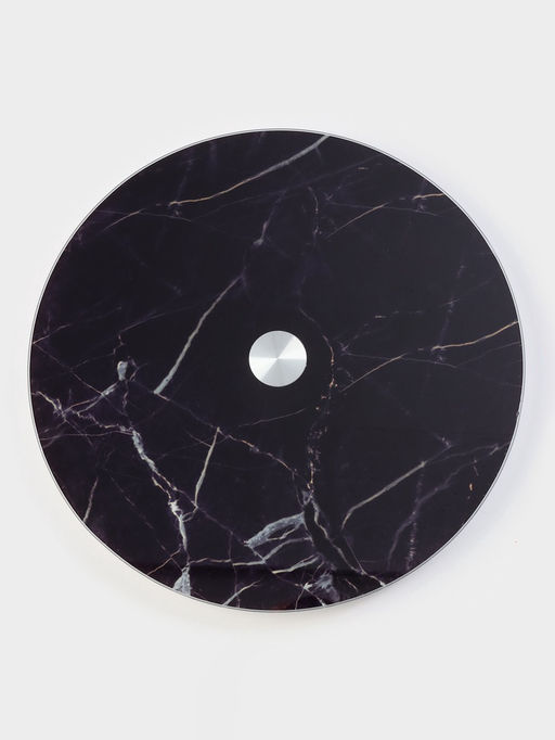 Подставка для торта Доляна «Марбл чёрный», d=32 см, вращающаяся, стекло, чёрная
