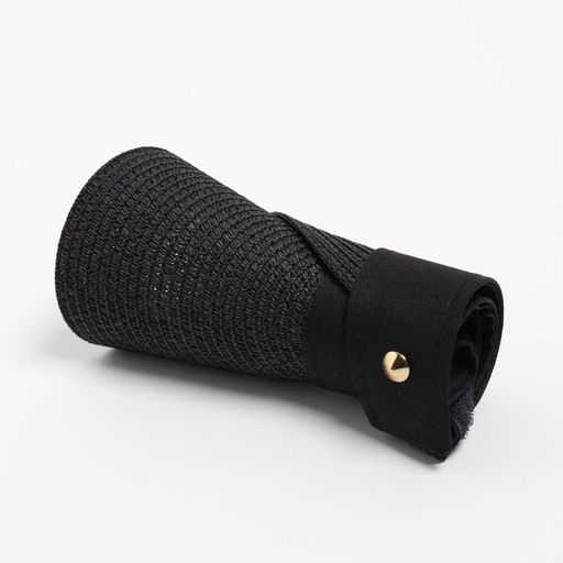 Козырёк женский плетёный MINAKU на липучке, чёрная, размер 56-58