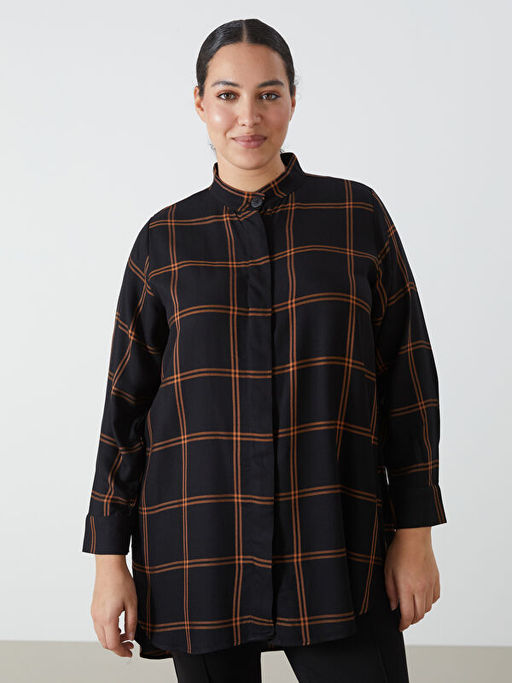 Hakim Yaka Ekose Kad?n G?mlek Tunik