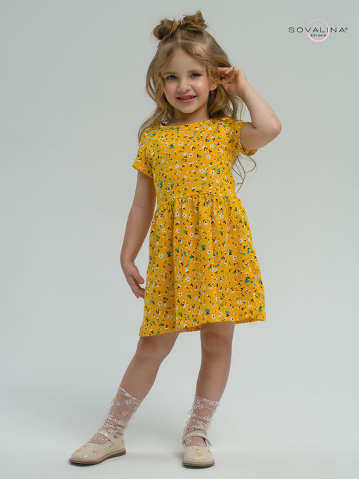 Платье Лето цветы на горчице - Sovalina фото 9