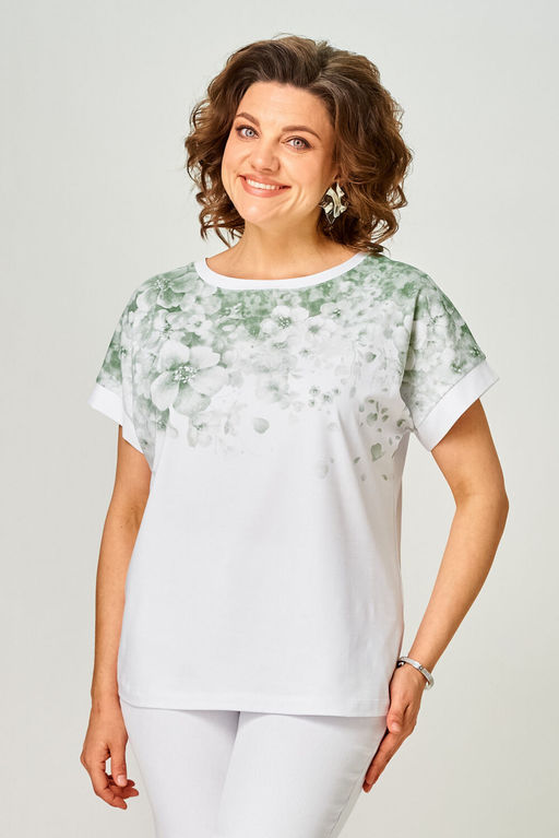 Футболка Rumoda 2258 зеленый, белый