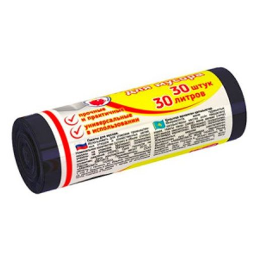 Avikomp пакеты для мусора, 30л*30шт, Стандарт, в Рулоне (черные) 6мкм