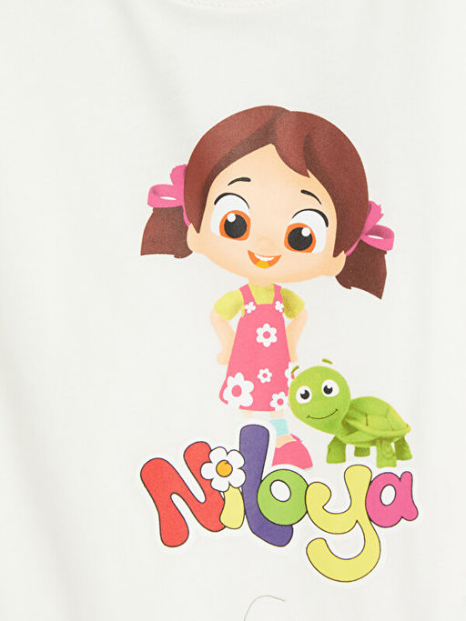 Niloya Bask?l? K?z ?ocuk ?ortlu Pijama Tak?m?