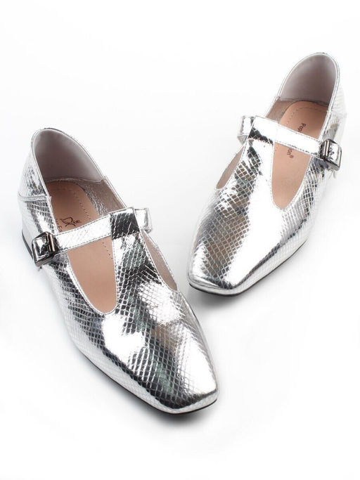 06-B68A-120U GREY/SILVER Туфли женские (натуральная кожа)