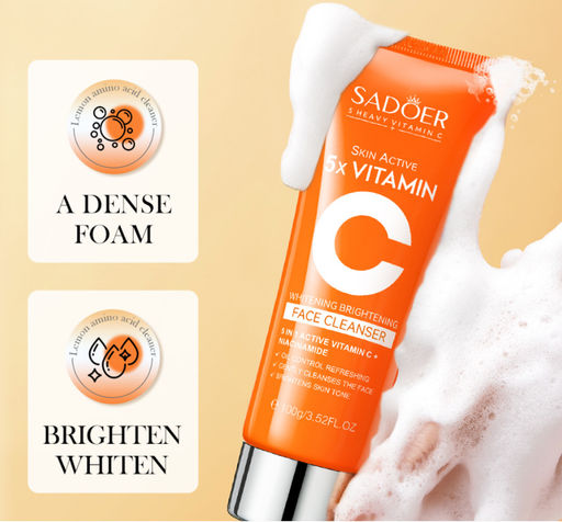 Пенка для умывания с витамином С Sadoer 5x Vitamin C Heavy Vitamin C Whitening Brightening Face Cleanser 100 мл  фото 2