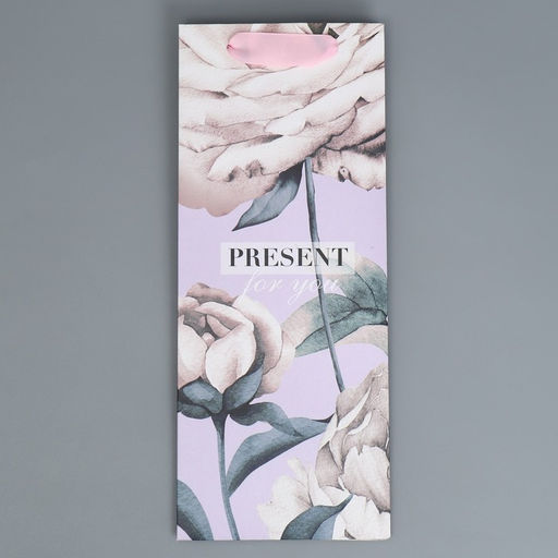 Цена за 2 шт. Пакет подарочный под бутылку, упаковка, «Нежность», 13×32×11 см