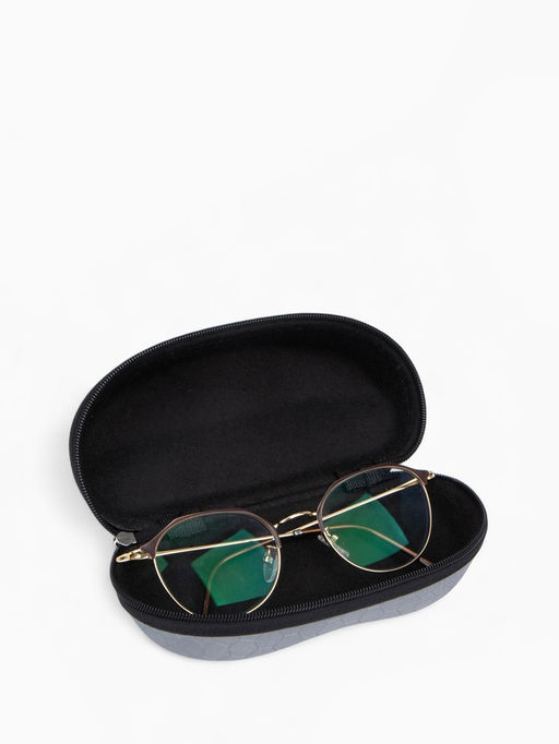 Футляр для очков на молнии, длина 16 см, серый