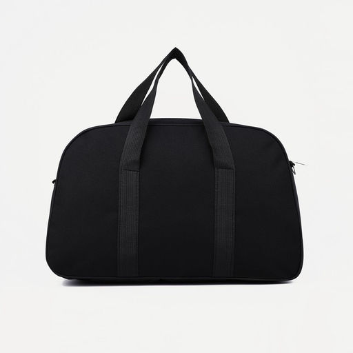 Сумка дорожная на молнии, наружный карман, длинный ремень, цвет чёрный - Simaland фото 3