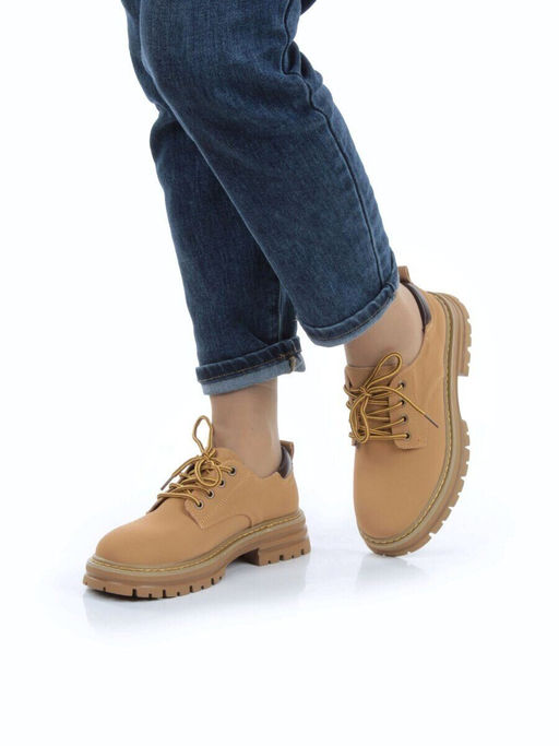 03-P8204-1 BROWN Полуботинки женские (натуральная кожа, нубук)