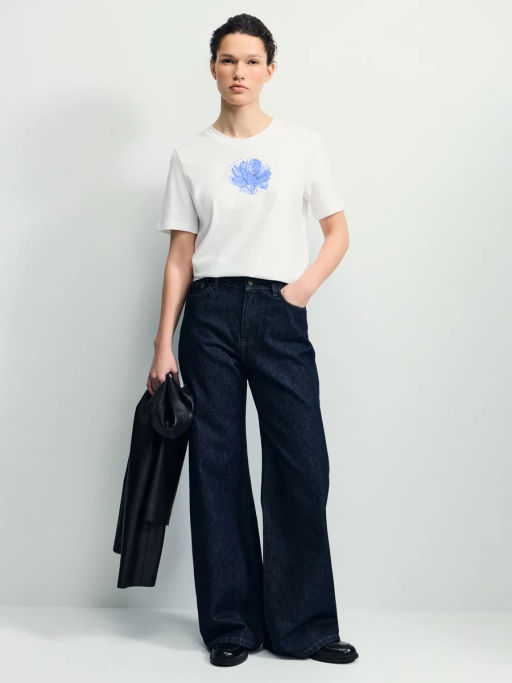 Футболка из хлопка с принтом / Zarina фото 2