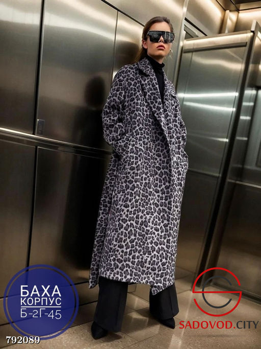 Длинное леопардовое пальто из шерсти - Bruno фото 5