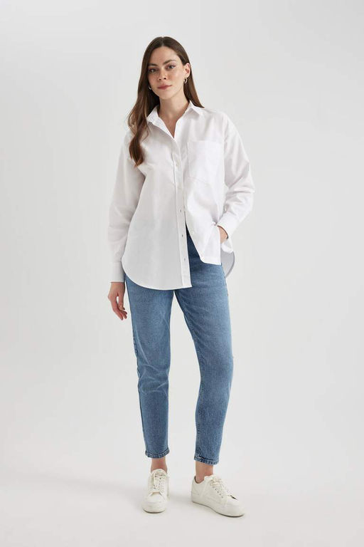 Джинсовые брюки длиной до щиколотки с высокой талией Lina Comfort Mom Fit - Defacto фото 2