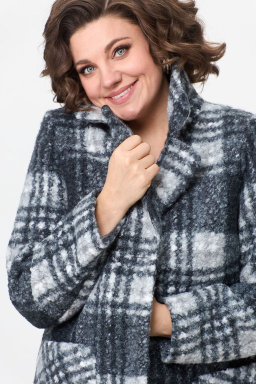 Пальто БелЭльСтиль 825 клетка фото 5