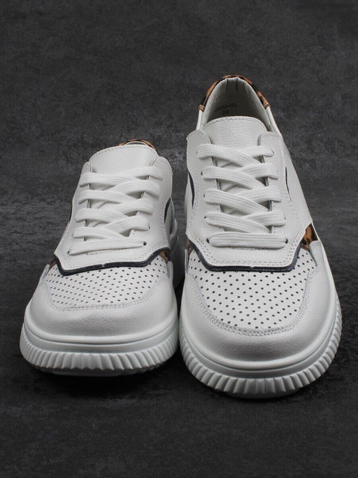 03-C930-9A WHITE Полуботинки спортивные женские (натуральная кожа)