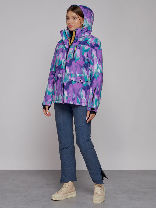 Горнолыжная куртка женская зимняя фиолетового цвета 2302-2F - Chunmai фото 13