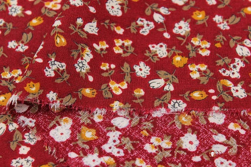 Штапель Тамара цв.бордово-терракотовый, ш.1.44м, вискоза-100%, 100гр/м.кв - Купава фото 10