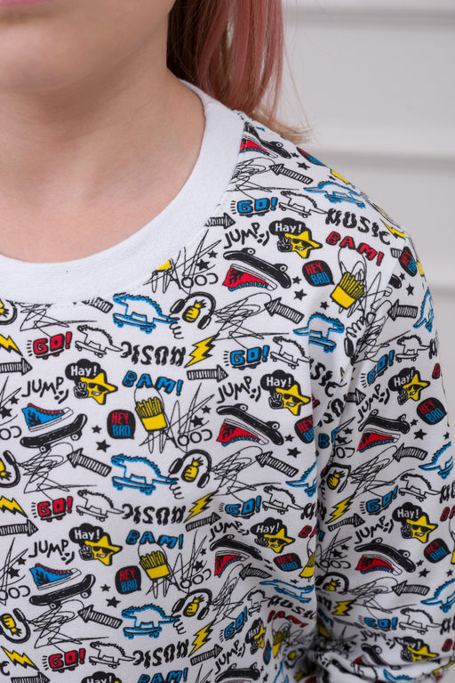 Пижама подростковая из кулирки пенье на манжетах Дрёма графити - Амадэль фото 6