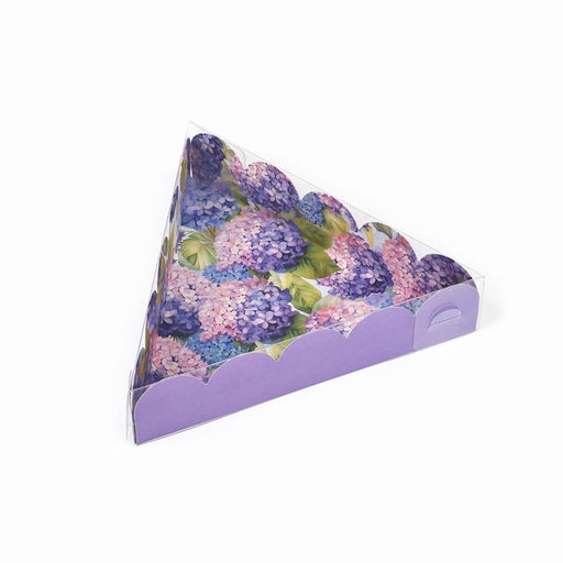 Цена за 5 шт. Коробка для кондитерских изделий с пластиковой крышкой Гортензия, 18?3 см