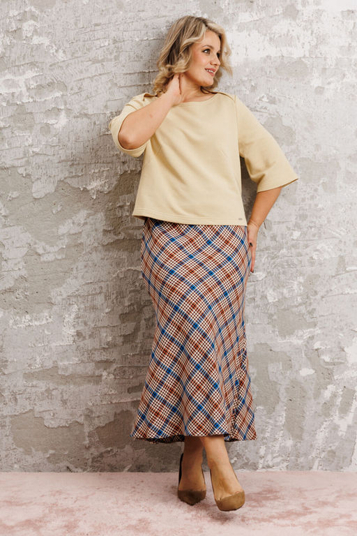 Костюм Anastasia 1174 сливочный/клетка