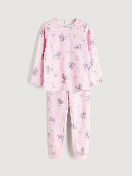Bisiklet Yaka K?z ?ocuk Pijama Tak?m?