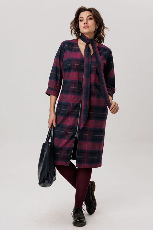 Платье ANELLI 1728 винная геометрия  фото 8