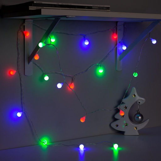 Гирлянда Нить 3 м с насадками Шарики, IP20, прозрачная нить, 20 LED, свечение мульти (RG/RB), мигание, USB - Luazon lighting фото 5