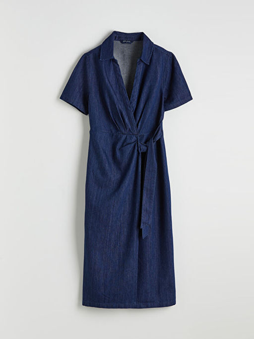 G?mlek Yaka Ku?akl? Jean Elbise