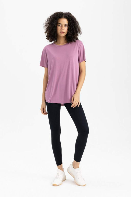 DeFactoFit Oversize модальная спортивная футболка с круглым вырезом и короткими рукавами  фото 5