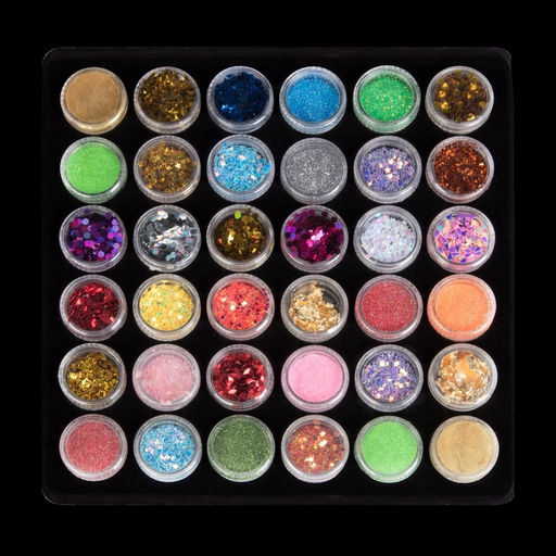 Набор для декора, в пластиковом органайзере, 36 баночек, разноцветные - Qf фото 5