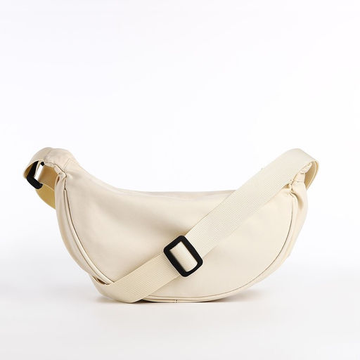 Сумка молодёжная на молнии, цвет молочный - Simaland фото 5