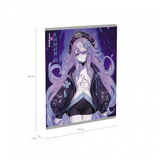 Цена за 5 шт. Тетрадь общая ученическая ErichKrause Manga, Химия, 48 листов, клетка, твин-лак  фото 4