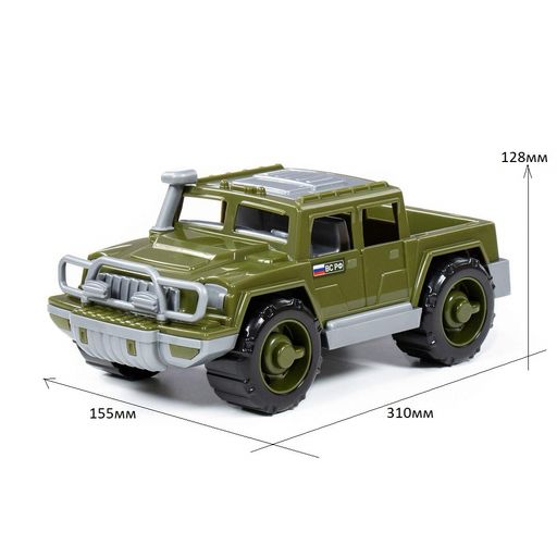 Автомобиль-пикап военный "Защитник" (63793) в сеточке 31*15,5*13см, Полесье