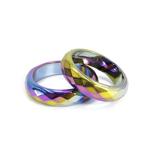 Кольцо из камня граненное Гематит нормализует давление и восстанавливает ауру размер 18-19мм