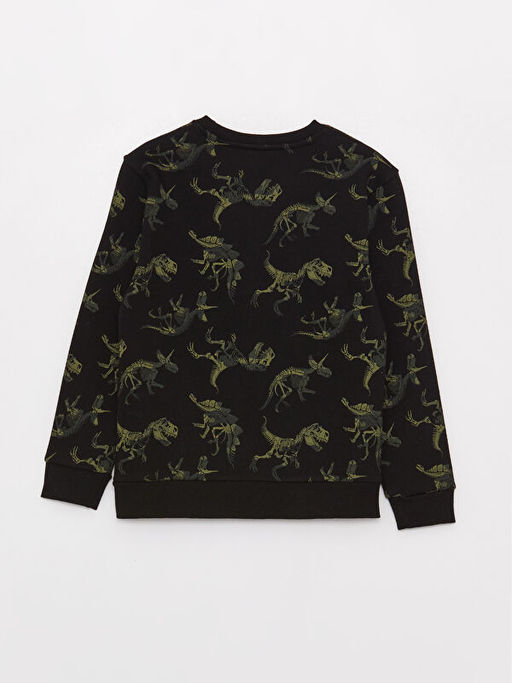 Bisiklet Yaka Bask?l? Uzun Kollu Erkek ?ocuk Sweatshirt - Waikiki фото 2