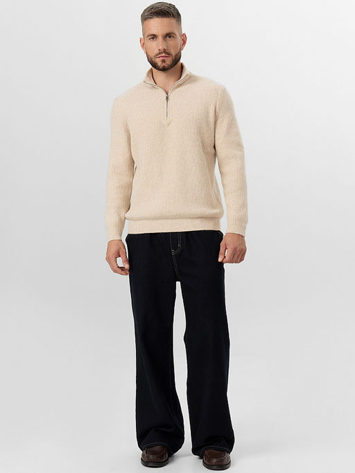 Джемпер на молнии мужской бежевый - Mark formelle фото 5