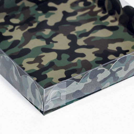 Цена за 5 шт. Коробка для печенья, Зеленый камуфляж 15?15?3