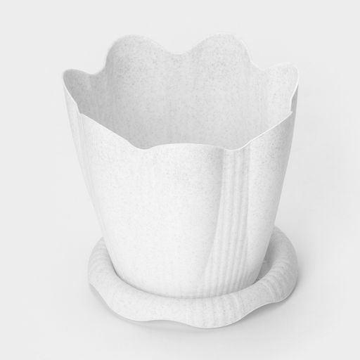 Горшок для цветов с поддоном «Эдельвейс», 3 л, d=20 см, h=18.2 см, мраморный