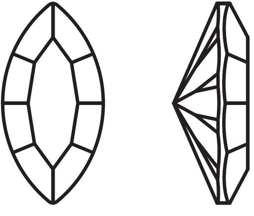PRECIOSA 435-14-615 страз цветн. 10 х 5 мм стекло 12 шт красный (lt. siam 90070)