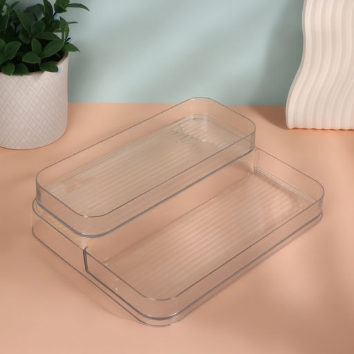 Органайзер для хранения, 2 секции, 26.5×20.5×6.6 см, прозрачный