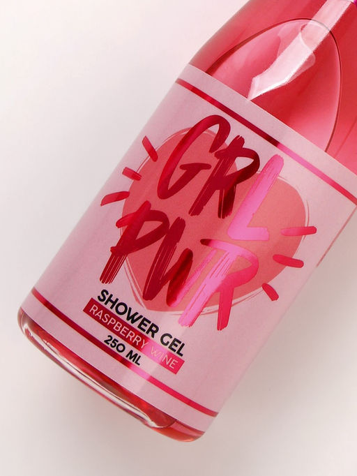 Гель для душа шампанское GRL PWR, аромат малинового вина, 250 мл, Чистое счастье фото 4