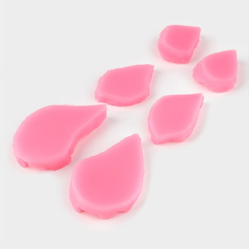 Молды для заливки «Лепесточки», силикон, 3 пары, розовые