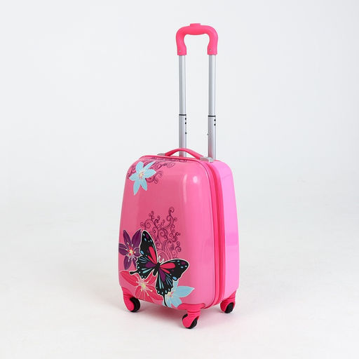 Чемодан детский на колёсах 29 л (XS), на молнии, розовый