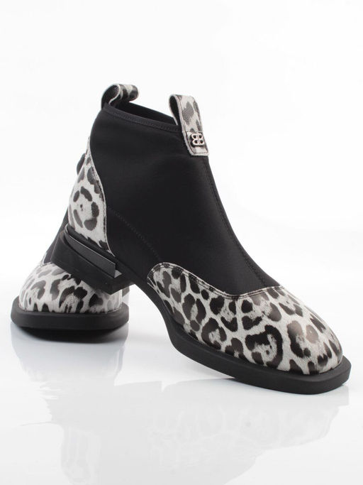 01-B44B-81H WHITE/LEOPARD Ботинки демисезонные женские (натуральная кожа, текстиль, байка) - Фабричный китай фото 13