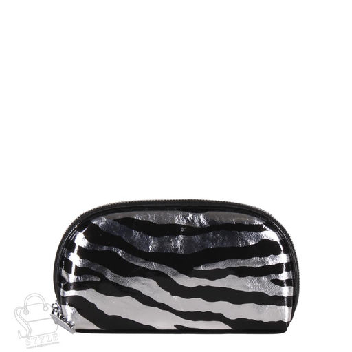 Косметичка 7100-21 zebra black silver Safenta  в Новосибирске