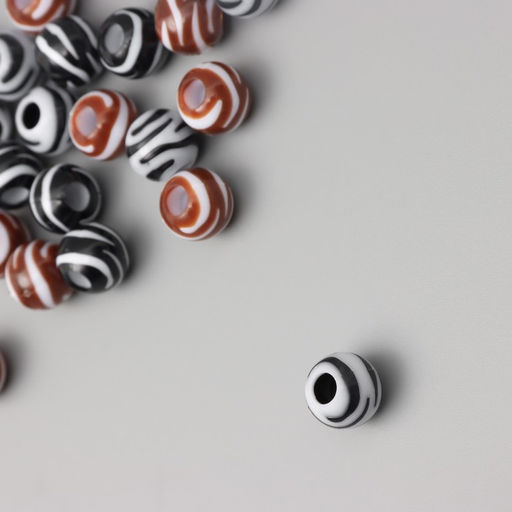 Цена за 2 шт. Бусины для творчества пластик «Шар зебра», набор 20 г, 1.2×1.2×1.2 см