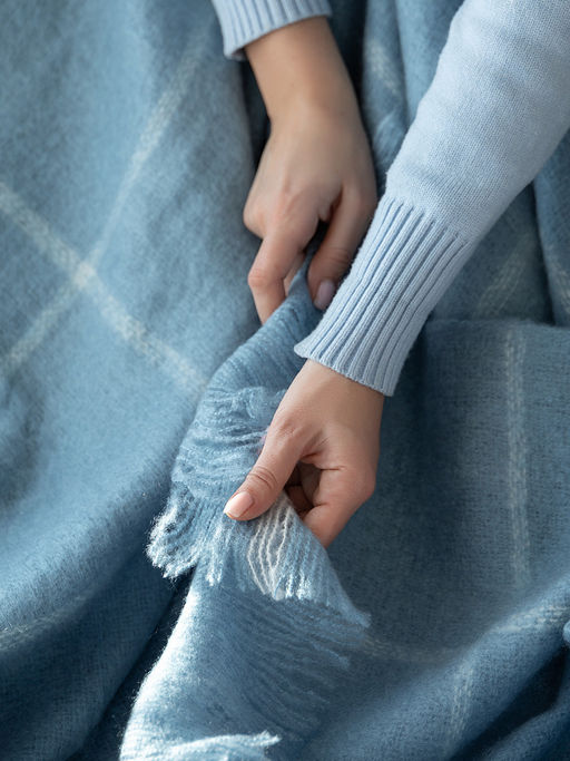 Плед под мохер 130x180 синий - Denastia фото 5