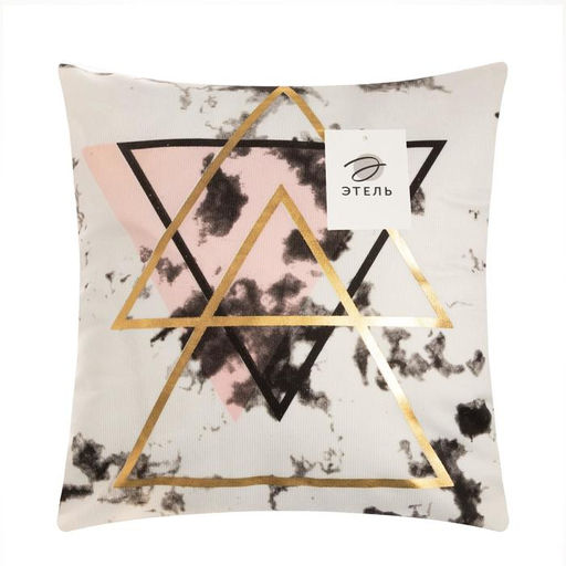 Наволочка декоративная Этель Треугольники 40х40 см, велюр  фото 5