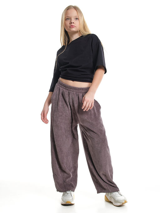 Брюки вельветовые для девочки 22-7614 бежевый - Mini maxi фото 24