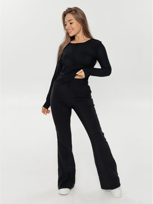 Лонгслив женский Эмма (черный) - Lovetex фото 2